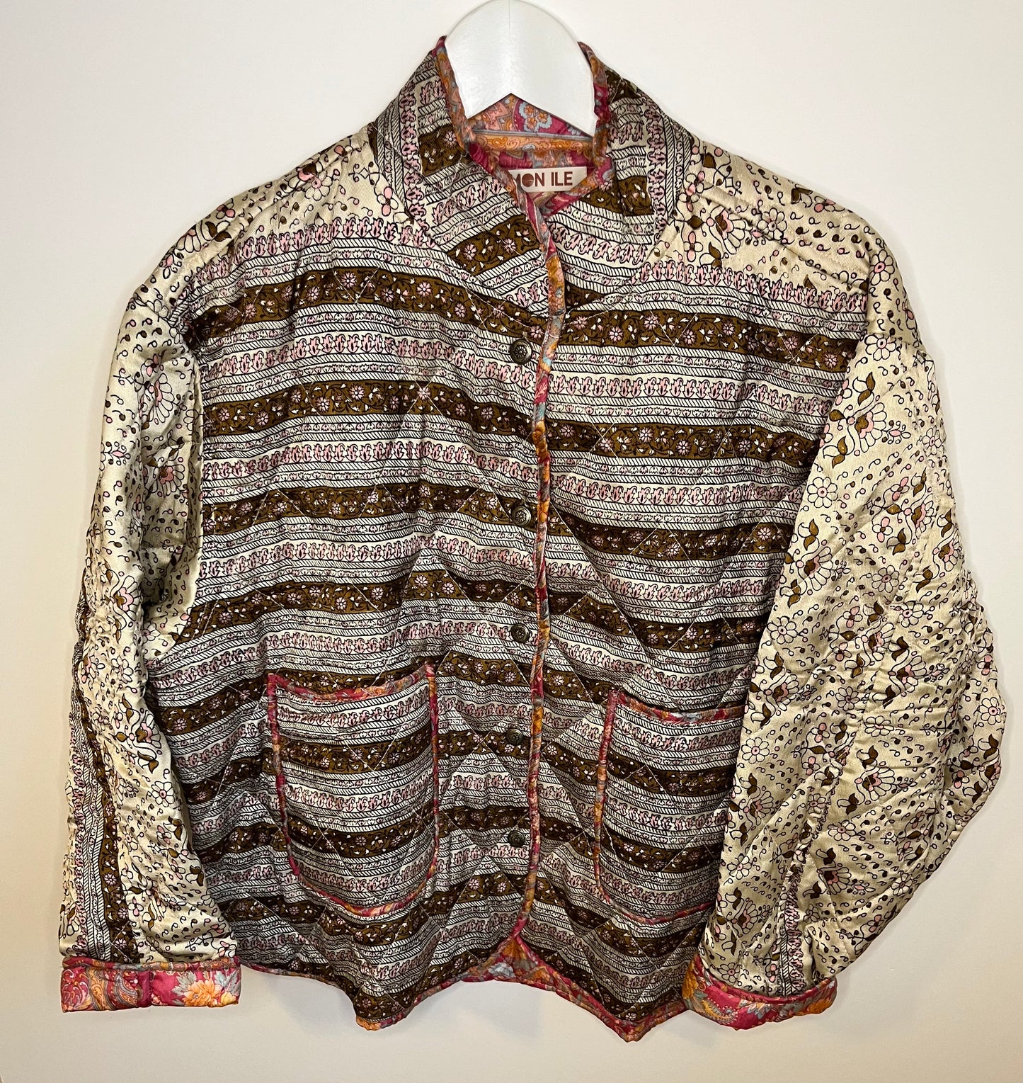 VESTE EN SOIE REVERSIBLE COUPE BOMBERS