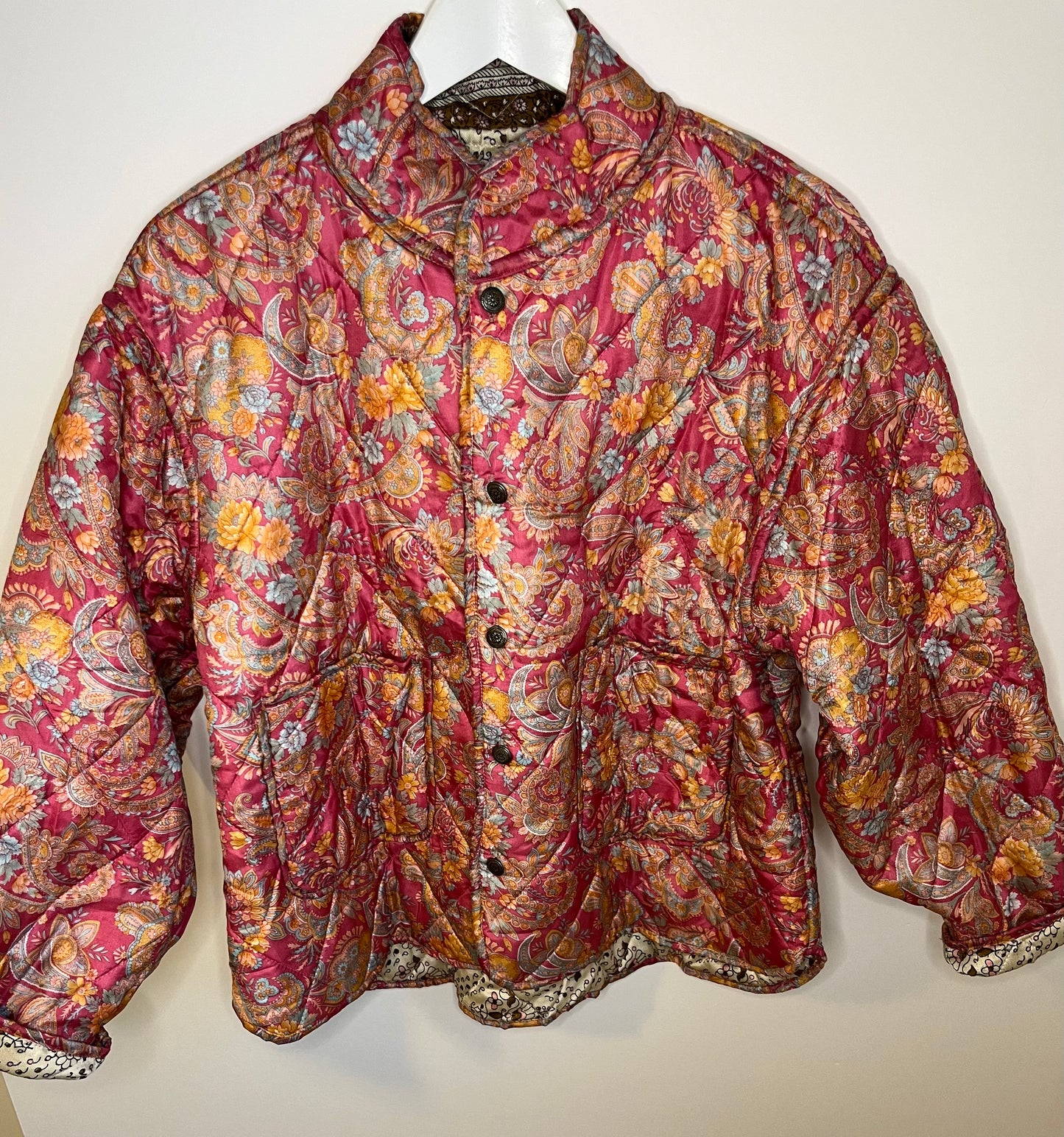 VESTE EN SOIE REVERSIBLE COUPE BOMBERS