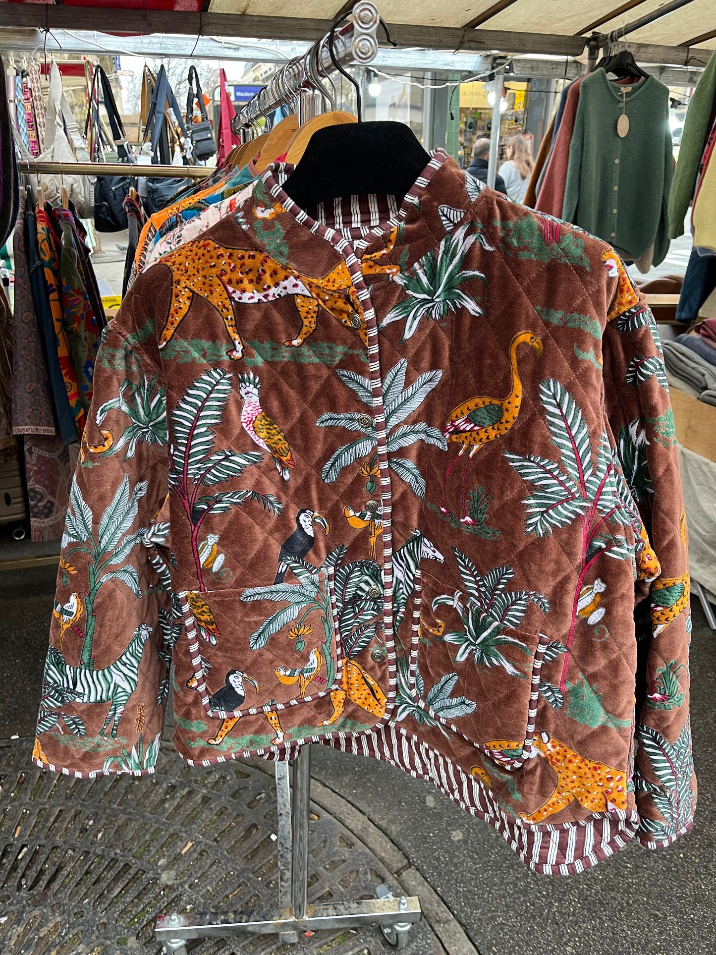 Veste en velour reversible forme bombers MARRON