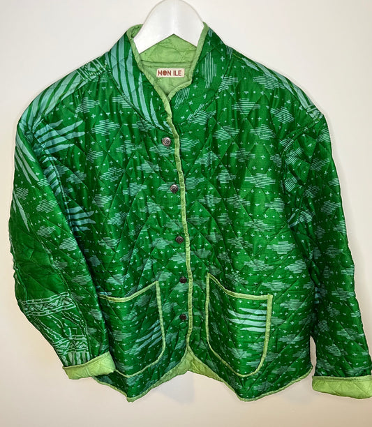 VESTE EN SOIE REVERSIBLE FORME BOMBERS
