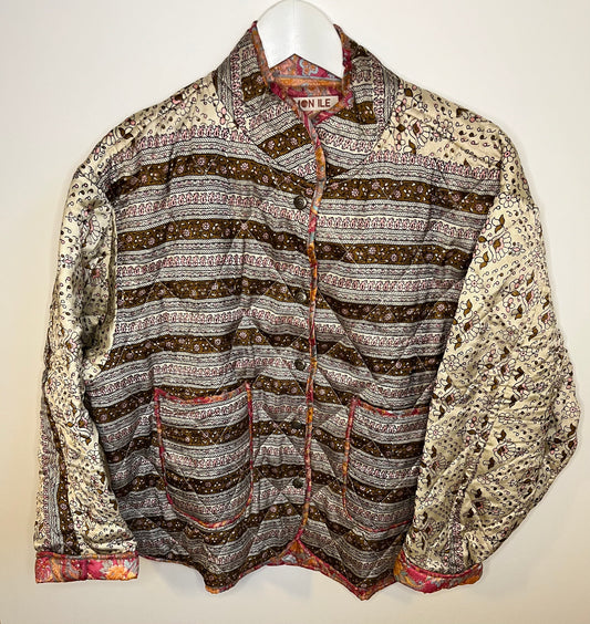 VESTE EN SOIE REVERSIBLE COUPE BOMBERS