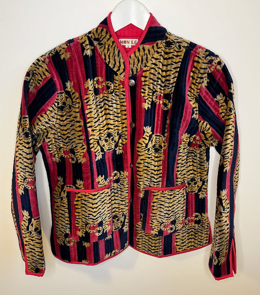Veste velour motif Tigre